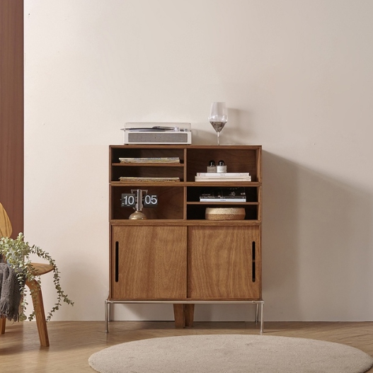 홈인홈 북다방 3단 스틸다리형 라왕 원목 멀티 수납장 830