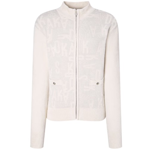 LF 닥스골프 샤이니 자카드 셔닐사 니트 풀집업 DNSW5D717I1