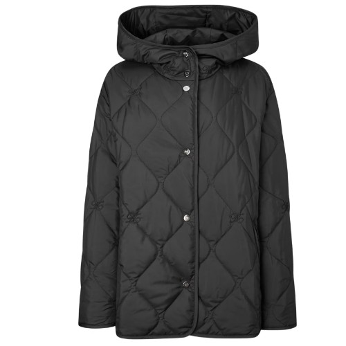 닥스골프 경량 자수 퀼티드 후드 중힙 점퍼 DNJU5D714BK