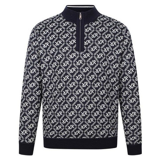 레노마골프  자카드 융본딩 반집업 니트 RMSHO4282-915