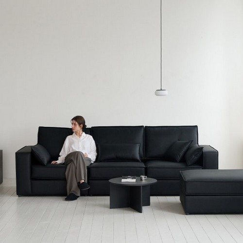 퍼니코 시크 실리콘 가죽 소파 4인용