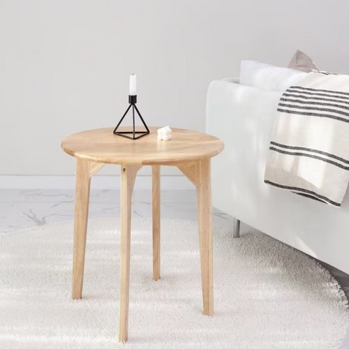 벤트리 원목 원형 사이드 테이블 500