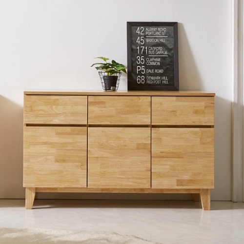 미아트 빅피처 우미드 고무나무 원목 수납 거실장 1200