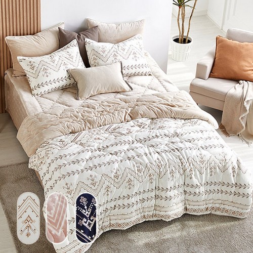 메종노아 보헤미안 극세사 이불 토퍼 베개커버 세트