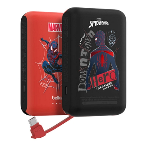 벨킨  마블 스파이더맨 C타입 케이블 일체형 보조배터리 BPB021BR 10000mAh