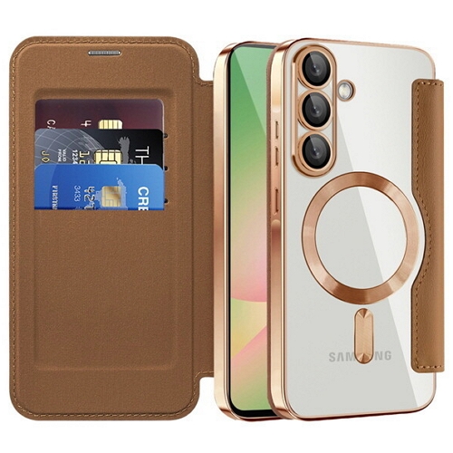 수나르  갤럭시A17 맥세이프 클리어백 가죽 플립커버 케이스