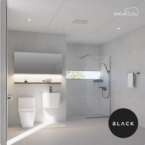 대림바스  하이엔드 블랙 포세린 벨로 와이드 LED 거울 플랩장형 거실욕실