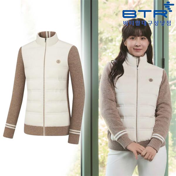 BTR 몸판에 덕다운 충전재 소매니트자켓 BWW5278W