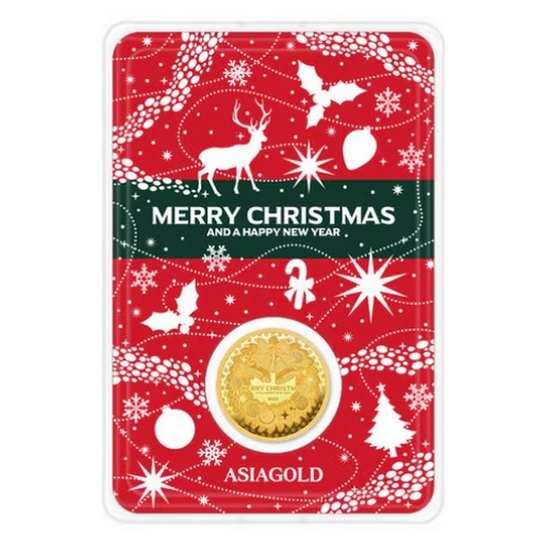 아시아골드  크리스마스 24k 순금 잠상 골드바 골드코인 3.75g