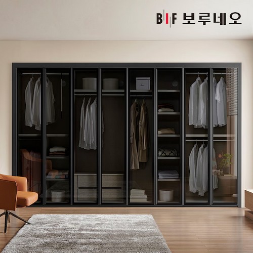 BIF보루네오  강화유리 여닫이 붙박이장