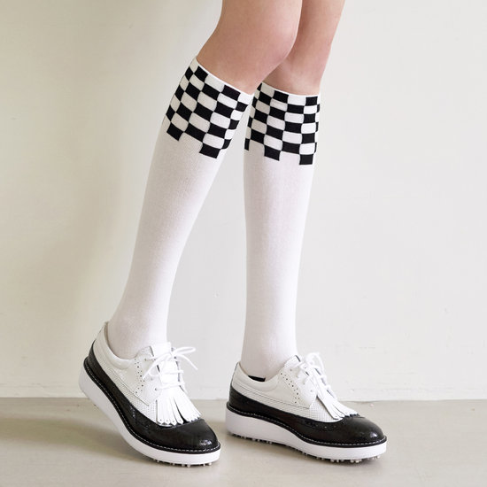 르니앤맥코이  체커 보드 패턴 코튼 디펜딩 롱 니삭스 FM55AS172P