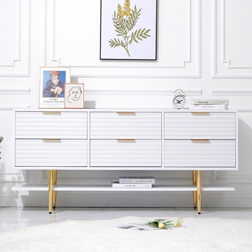 히트가구 M263 2단 서랍 템바보드 높은 거실장 1500