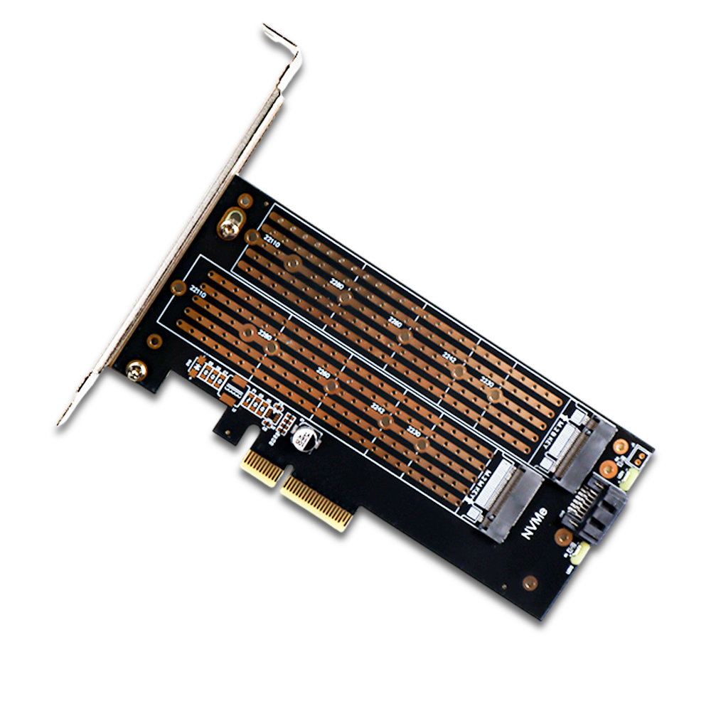아이티젠  M.2 NVMe PCI-E 4x 듀얼 변환 컨버터