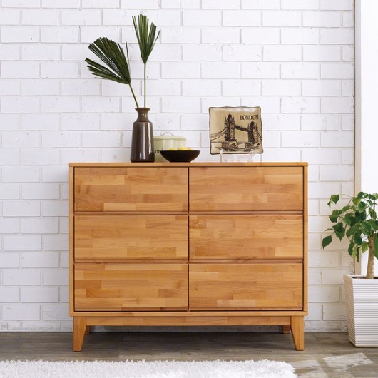 우아미가구 노리 엘다 원목 3단 와이드 서랍장 1200