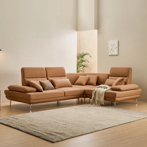 장인가구 도이 코너형 스윙 이지클린 가죽 소파 5인용