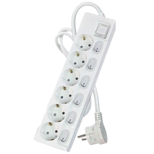 에너자이저  6구 16A 메인 개별스위치 멀티탭