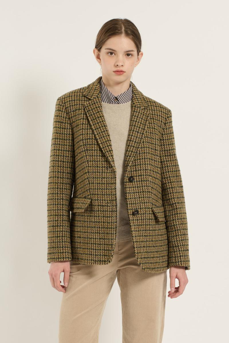 BCBG 부클 체크 자켓 B5D9J107