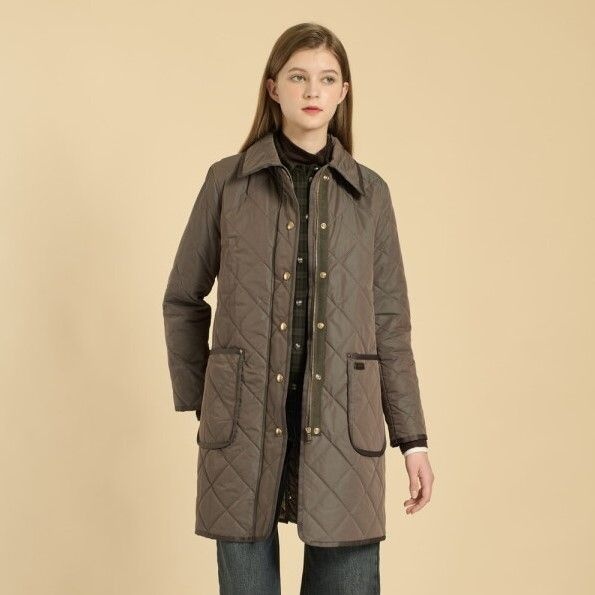 BCBG 여성 가죽 라벨 퀼팅 점퍼 B5W9R132