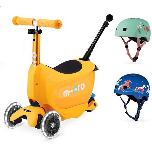 마이크로킥보드  미니 투고 디럭스 플러스 LED+푸쉬바 세트+아시안핏 헬멧 세트