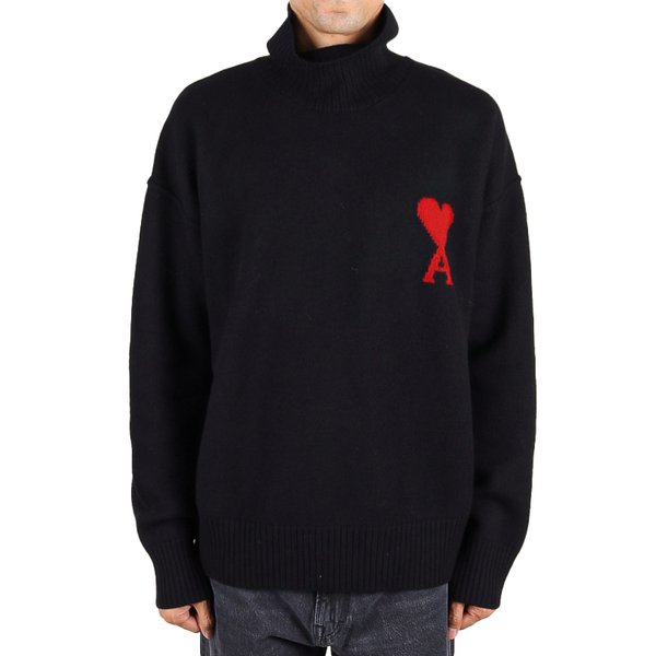 아미 빅 하트로고 울 터틀넥 UKS839 018 009