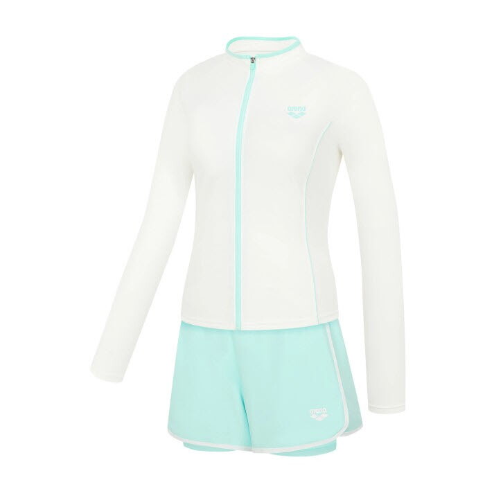 아레나  웨이비 레귤러핏 집업 래쉬가드 3PCS 세트A6BL1PS01WHT