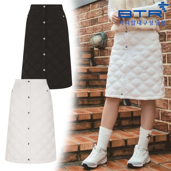 BTR  리에 겹다이아 퀼팅과 스냅 디테일 웰론충전재 패딩치마 BWK9642W