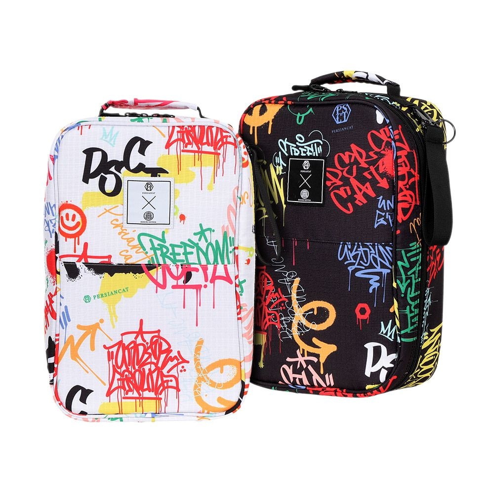 페르시안캣  x 부쿠로혼마 콜라보 그래피티 패턴 신발주머니 P5FUPO01