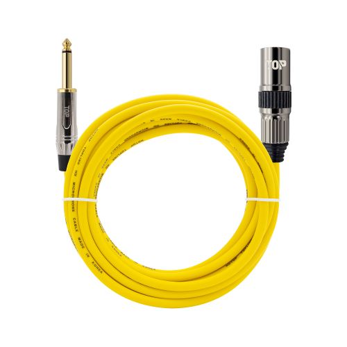 HDTOP  메탈 5.5모노 to XLR수 마이크 케이블 옐로우