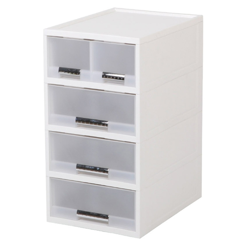 창신리빙  화인 화이트 스텝서랍장 36cm 트윈4단