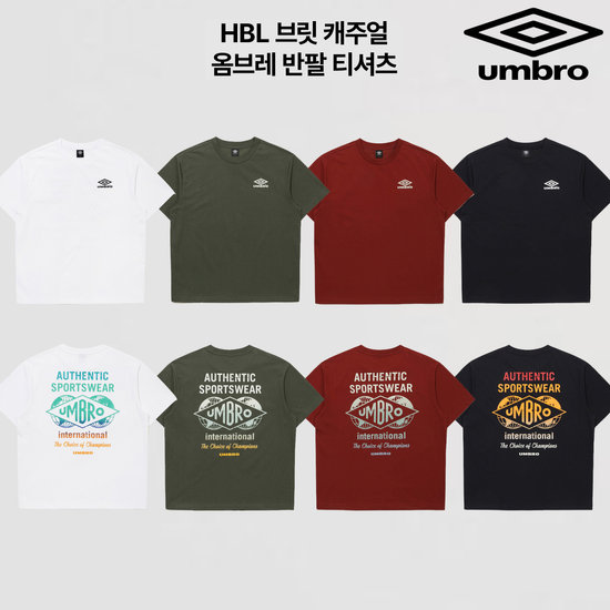엄브로 백 HBL 브릿 캐주얼 옴브레 반팔 티셔츠 UR121CRS23