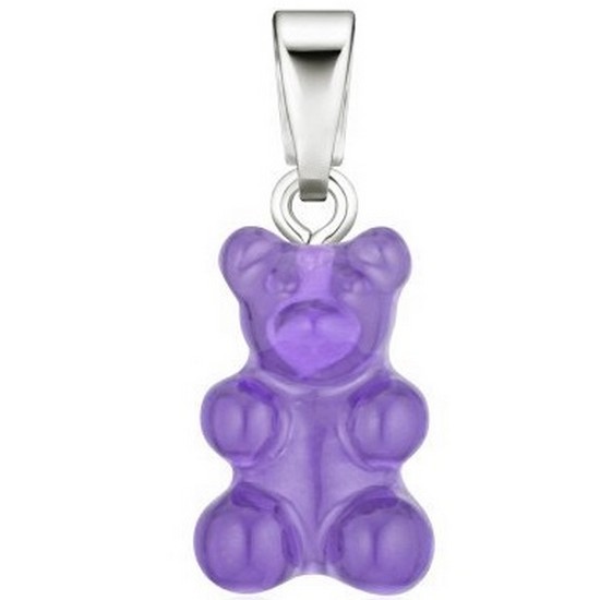 크리스탈 헤이즈  Nostalgia Bear Classic Connector Silver Pendant (Plum)