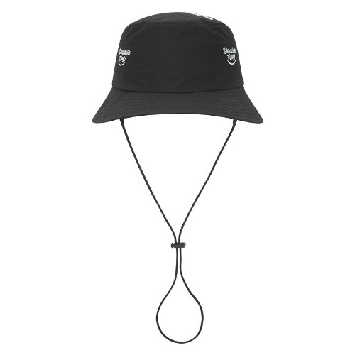 LF 더블플래그 블랙 스마일 패턴 그래픽 버킷햇 DWHE6E423BK