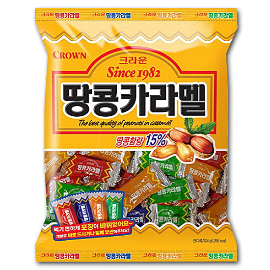 크라운제과  땅콩카라멜 324g