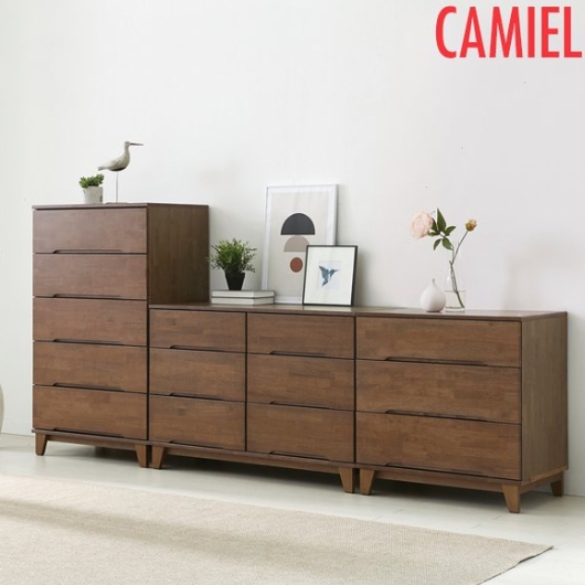 까미엘 델라 월넛 고무나무 서랍장세트 2800