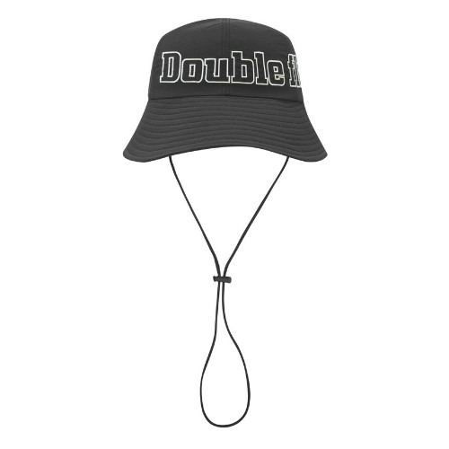 LF 더블플래그 스트링 배색 포인트 프론트 와이드 햇 블랙 DWHE6E422BK