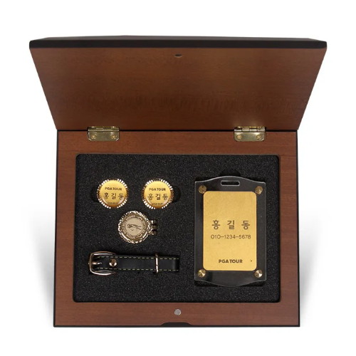 PGA투어  순금 99.9% 골드 볼마커+네임택 세트 MGS-001