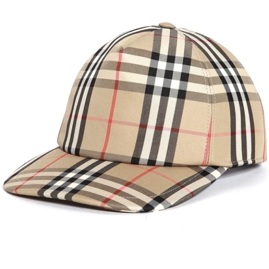버버리 로고 아플리케 빈티지 체크 모자 80269291