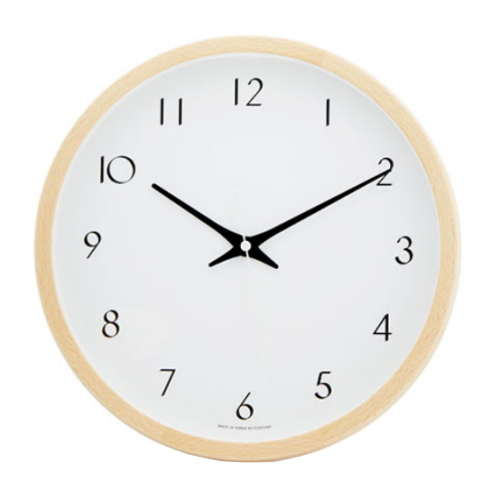 이언  저소음 비치우드 벽시계