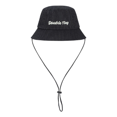 LF 더블플래그 시어서커 스트라이프 시어서커 버킷햇 블랙