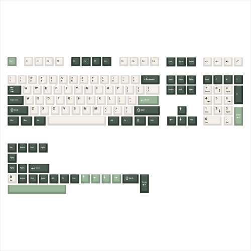 SPM  3색조합 PBT 이중사출 영문 키캡 몬스테라그린