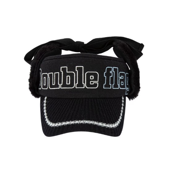 LF 더블플래그 귀달이 포인트 플리스 캡 DWHE5F812BK