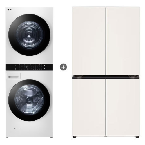 LG전자 트롬 오브제컬렉션 워시타워 W21WAM + 냉장고 T875MEE111