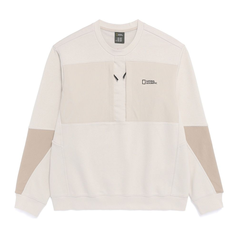 내셔널지오그래픽 NRN 유틸리티 포켓 세미오버핏 맨투맨 BIRCH N261MSW510