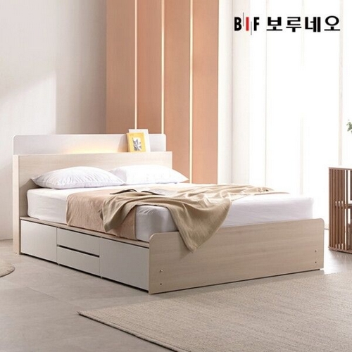BIF보루네오 앳홈 켈리 4단 서랍 LED침대 Q