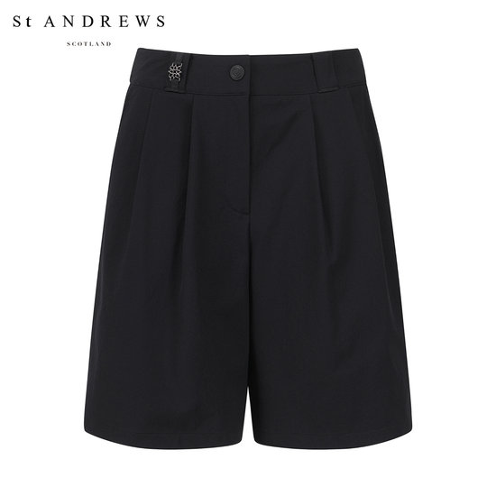 세인트앤드류스 원턱 밴딩 버뮤다 팬츠 821F1PS084_BK
