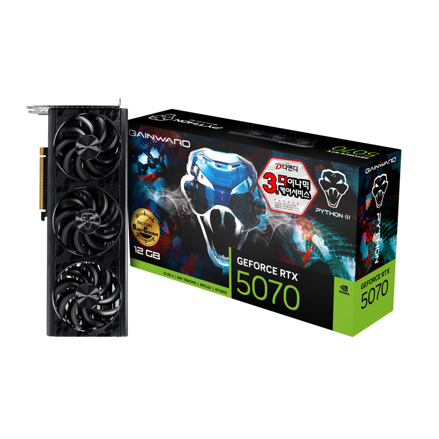 GAINWARD  지포스 RTX 5070 파이썬 III OC D7 12GB