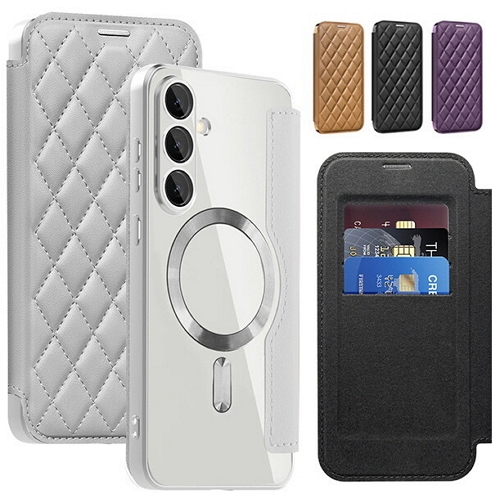 수나르  갤럭시A56 맥세이프 퀄팅 카드 지갑 가죽 케이스