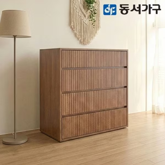 동서가구  카도 4단 템바보드 월넛 모듈 수납장 800