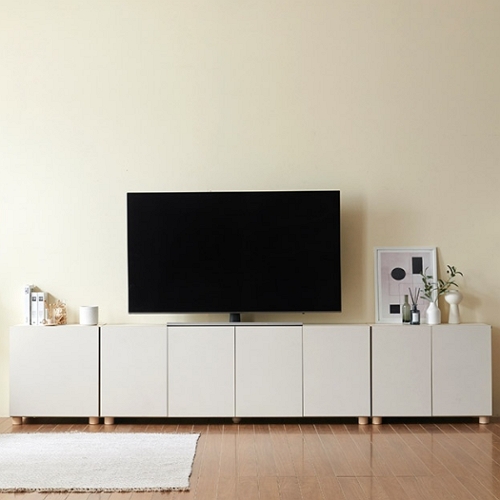 히트가구 C3631 도어형 원목발 수납 거실장세트