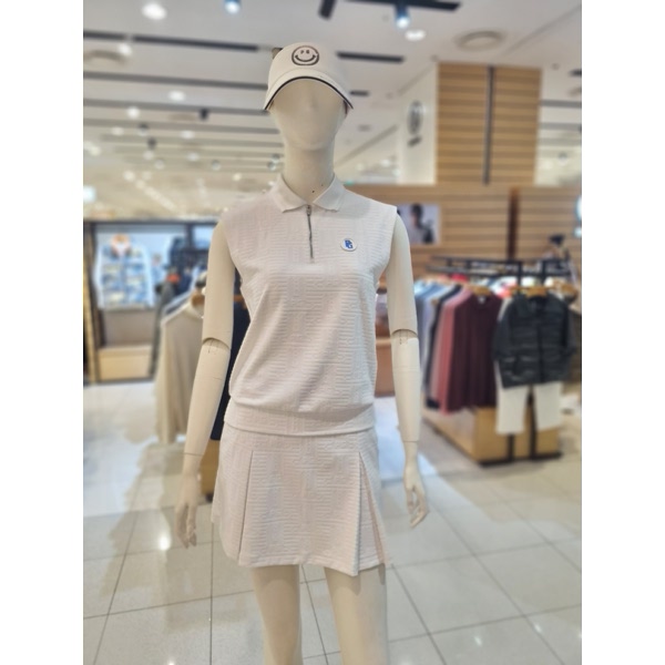 파리게이츠 바니 자카드 패턴 슬리브리스 티셔츠 521F1RT282_WH